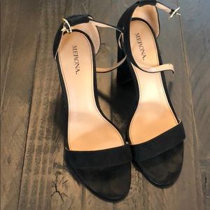 Black Open toe Heels size 8